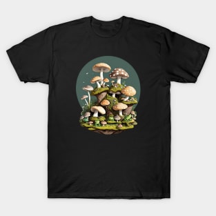 Whimsical Frogs And Mushrooms T-Shirt